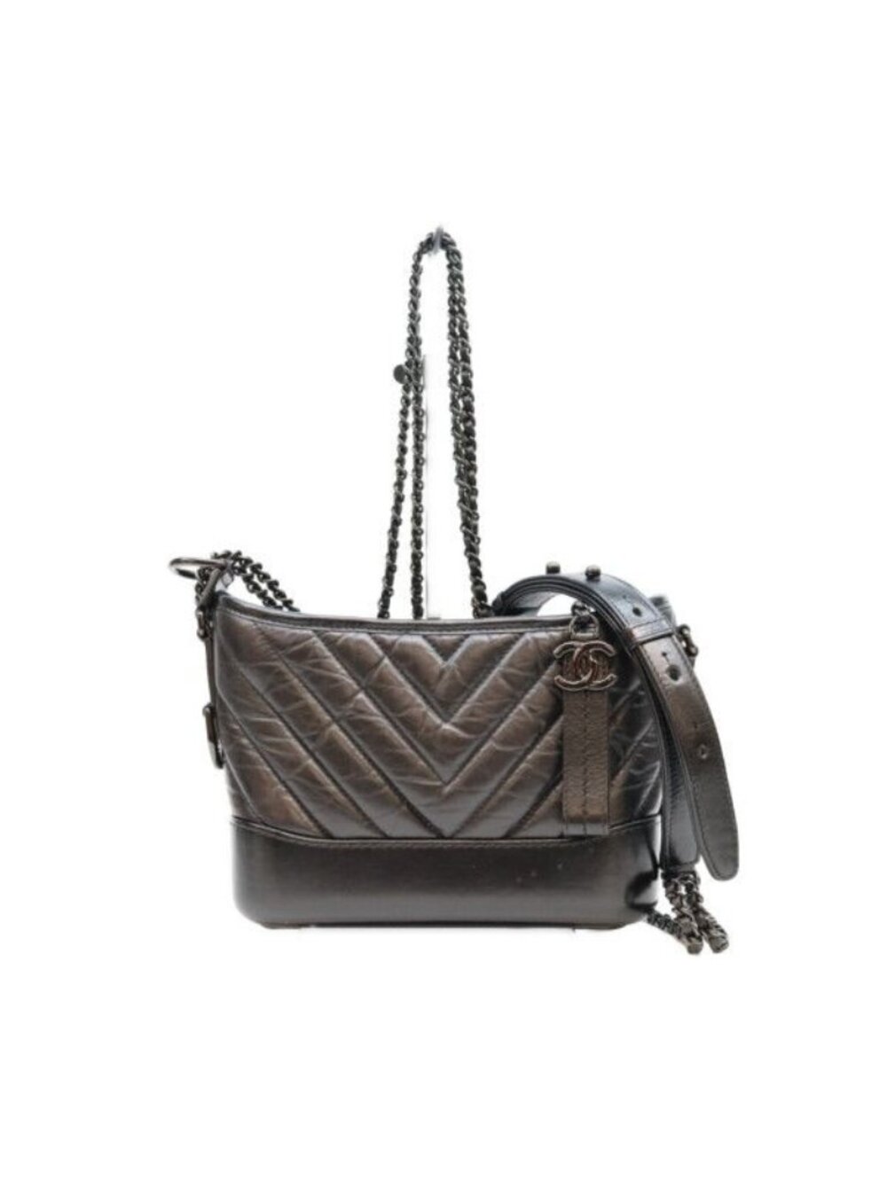 Chanel Vintage Calf So Black Gabriel Douchebo Shoulder
